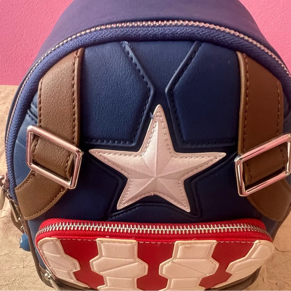 Loungefly Marvel Captain America Costume Mini Backpack Shield Design RARE